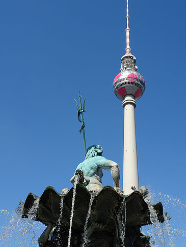 Fernsehturm mit Neptunbrunnen Fotos